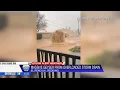 Geyser of water erupts from overloaded storm drain during flooding in Redding