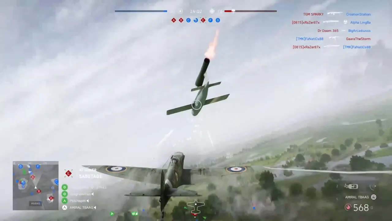 Battlefield 5 Stopping Rocket V1 / Collision Win/ Crasy Bombarder / Tank VS Plane.