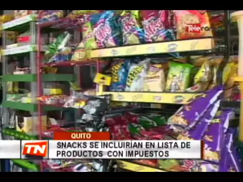 Snacks se incluirán en lista de productos con impuestos