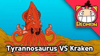 Tyrannosaurus vs Giant Kraken! 🦖🦑 T-Rex Fights Deep Sea Monster | Dinosaurs Battle