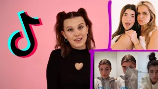 Millie bobby brown #reaction to Charli D'Amelio & Addison Rae / Make up Tutorial