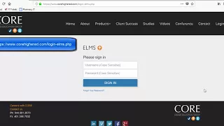 How to login to CORE ELMS