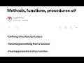 5 Functions procedures and parameters in c