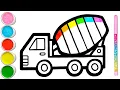 Download Lagu Cement mixer tekenen en kleuren voor kinderen | Hoe teken je eenvoudige kunsttips #107