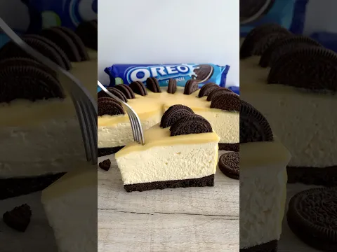 No bake Oreo white chocolate cheesecake #recipe #shorts #food #cheesecake