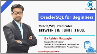 Predicates BETWEEN IN LIKE IS NULL Tutorials By Ashish Gadpayle