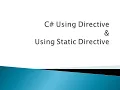 C Using Directives