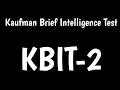 Kaufman Brief Intelligence Test KBIT-2 Test