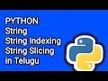 String Data type and its possible operations in Python in Telugu Slicing operation on strings i