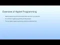 Overview of Applet Programming Lecture 03 Java Tools and Resources