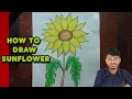Lagu SUNFLOWER Drawing Easy 🌻 | How to draw sunflower | #shorts