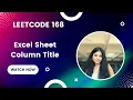 LeetCode 168 Excel Sheet Column Title Optimized Java Solution