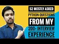 52 Python Developer Interview Questions Common Tricky Advanced and Mostly Asked Python Questions