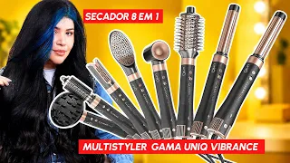 ⚙️ SECADOR MULTISTYLER GAMA UniQ Vibrance 8 em 1: Seca, modela, alisa [1500W] 