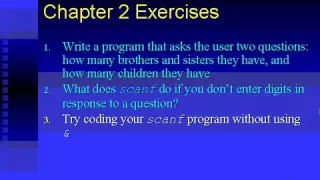 C Programming Tutorial 8 Exercises Chapter 2