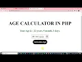 Age Calculator in PHP
