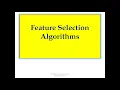 TYPES OF FEATURE SELECTION TECHNIQUES