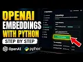 How to setup OpenAI embeddings with Python for retrieval pipelines - Step By Step