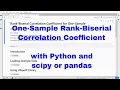 Python - One-Sample Rank Biserial Correlation Coefficient with scipy or pandas