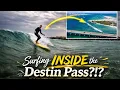 Novelty Wave Surfing INSIDE the Destin Pass Once-a-Decade Wave Gulf Coast of Florida