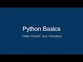 Python Basics - EP1