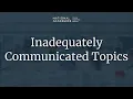Lagu 3 - Inadequately Communicated Topics