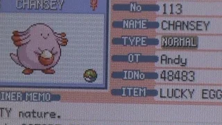 LIVE Lucky Egg after 25 Chanseys in Pokemon Fire Red