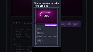 NEON CURSOR with CSS JS