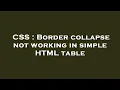 CSS Border collapse not working in simple HTML table