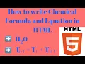 How to write chemical formula in html Subscript Sub tag HTML