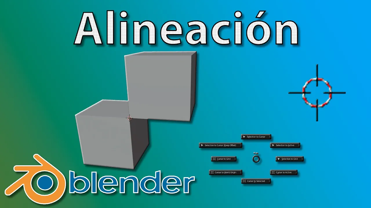 📱Blender Alineación de Objetos - Cursor Origin Snap