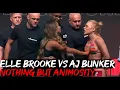 ELLE BROOKE VS AJ BUNKER GETS HEATED AT WEIGH INS AHEAD OF FIGHT