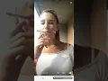 Amazing young brunette girl smoking sexy
