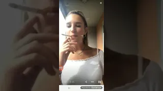 Amazing young brunette girl smoking sexy