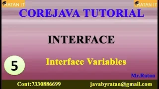 Core Java Tutorial Interface - 5 Interface Variables By Ratan Sir