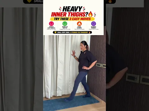 HEAVY INNER THIGHS? TRY THESE 3 EASY MOVES 🔥 #weightlossjourney #womenfitness #standingworkout