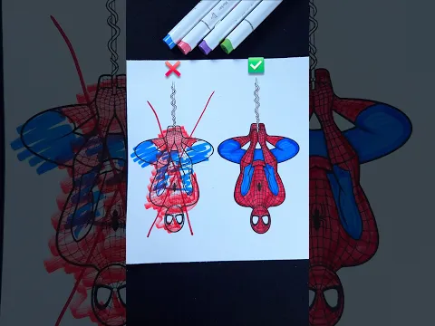 Spider man Wrong❌️ VS Right✅️ #art #spiderman