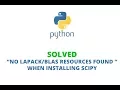Solution for no resources found when installing scipy for Machine Learning on windows