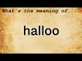 Halloo Meaning Definition of Halloo