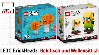 40442 Goldfisch &amp; 40443 Wellensittich: Offizielle Bilder! | LEGO BrickHeadz 2021 | LEGO News