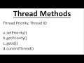 Multithreading Methods In Java getPriority setPriority getId currrentThread Technical Icode