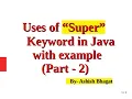 Different Uses of super keyword in Java with Program Example Part 2 Java Tutorial