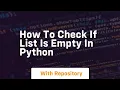 how to check if list is empty in python