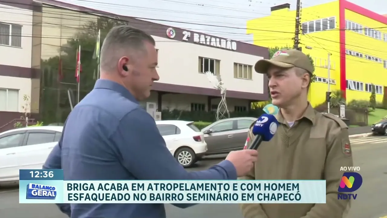 Briga acaba em atropelamento e com homem esfaqueado no bairro Seminário em Chapecó