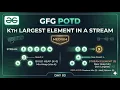 GFG POTD Kth Largest Element in a Stream Min-Heap Approach Java Day 03