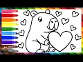 Draw and Color a Cute Capybara Drawings for Kids