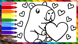 Draw and Color a Cute Capybara Drawings for Kids