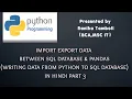 Reading writing data from SQL to Python pandas Part - 3