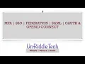 Identity Access Management MFA SSO SAML OAUTH OpenID Connect