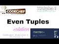 Even Tuples solution Codechef starters 6 Division 3